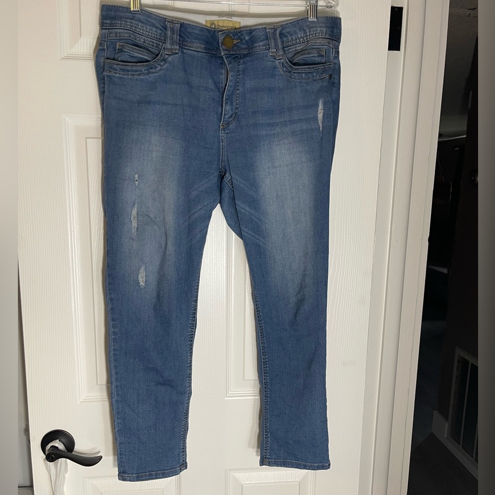 DEMOCRACY "Ab" technology Classic Skinny Blue Denim Jeans Size 14 - Picture 2 of 7